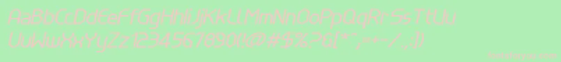 LinewireItalic Font – Pink Fonts on Green Background