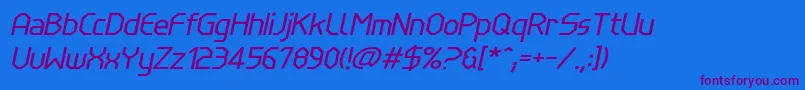 LinewireItalic Font – Purple Fonts on Blue Background