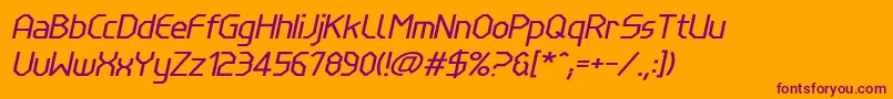 LinewireItalic Font – Purple Fonts on Orange Background