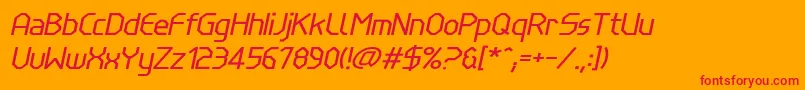 LinewireItalic-fontti – punaiset fontit oranssilla taustalla