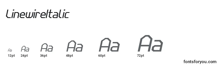 Размеры шрифта LinewireItalic
