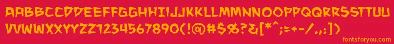 ManeaterBb Font – Orange Fonts on Red Background