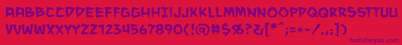 ManeaterBb-Schriftart – Violette Schriften auf rotem Hintergrund