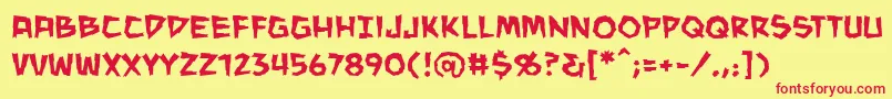 ManeaterBb Font – Red Fonts on Yellow Background