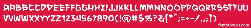 フォントManeaterBb – 赤い背景に白い文字