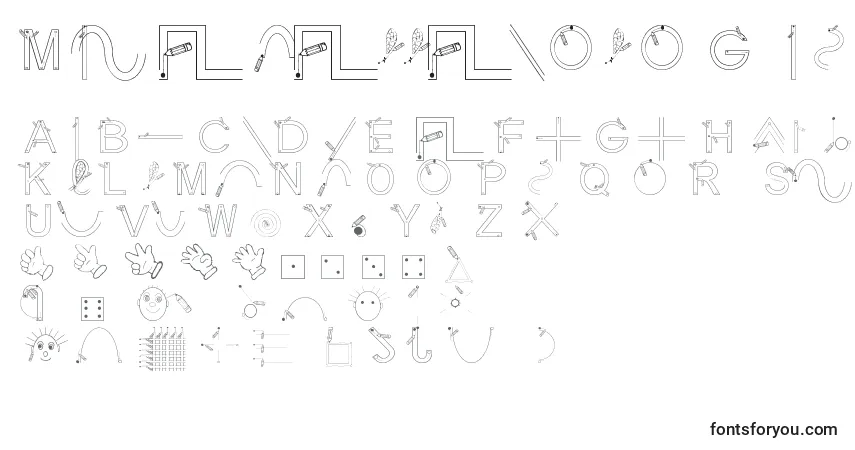 Czcionka MaternellecolorGraphisme – alfabet, cyfry, specjalne znaki