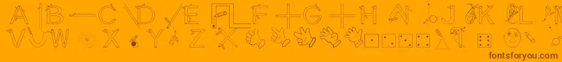 Шрифт MaternellecolorGraphisme – коричневые шрифты на оранжевом фоне