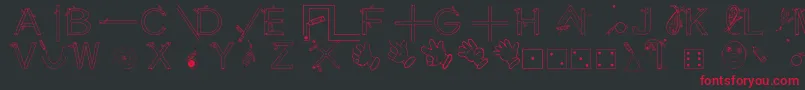 フォントMaternellecolorGraphisme – 黒い背景に赤い文字