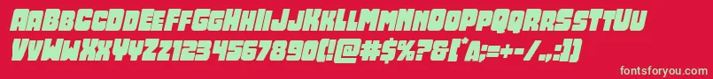 フォントOpusmundiital – 赤い背景に緑の文字