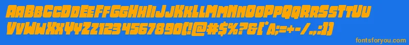 Opusmundiital Font – Orange Fonts on Blue Background