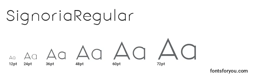 Размеры шрифта SignoriaRegular