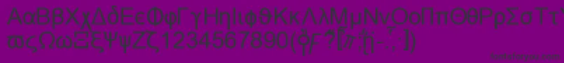Fonte Naxosn – fontes pretas em um fundo violeta
