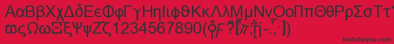 フォントNaxosn – 赤い背景に黒い文字