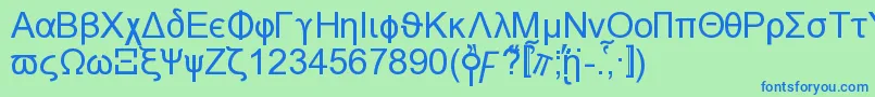 フォントNaxosn – 青い文字は緑の背景です。