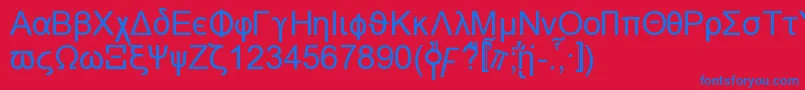 Naxosn Font – Blue Fonts on Red Background