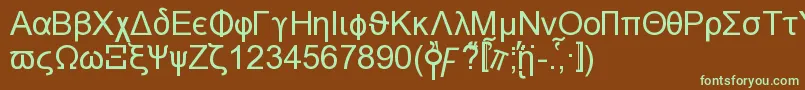Naxosn-fontti – vihreät fontit ruskealla taustalla