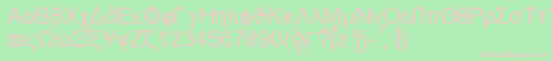 Naxosn-Schriftart – Rosa Schriften auf grünem Hintergrund