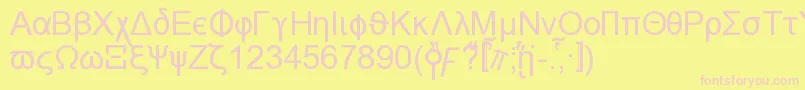 Naxosn-fontti – vaaleanpunaiset fontit keltaisella taustalla