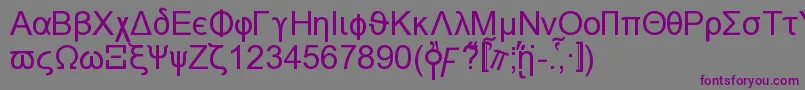 フォントNaxosn – 紫色のフォント、灰色の背景