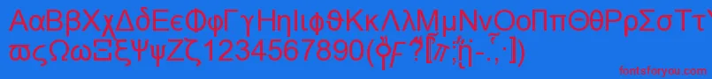 Naxosn Font – Red Fonts on Blue Background