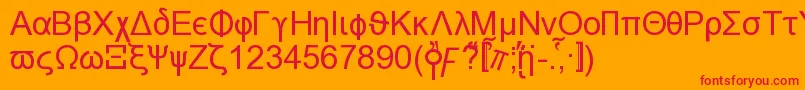 Fonte Naxosn – fontes vermelhas em um fundo laranja