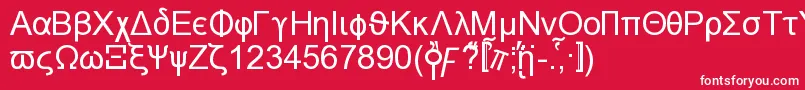 フォントNaxosn – 赤い背景に白い文字