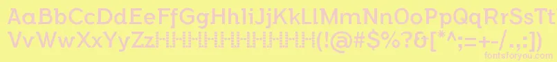 FlamanteSemislabBookFfp-fontti – vaaleanpunaiset fontit keltaisella taustalla
