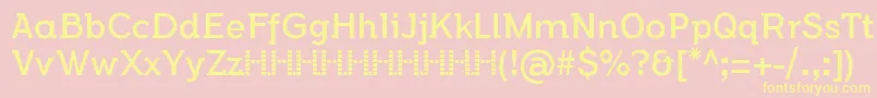 FlamanteSemislabBookFfp-Schriftart – Gelbe Schriften auf rosa Hintergrund