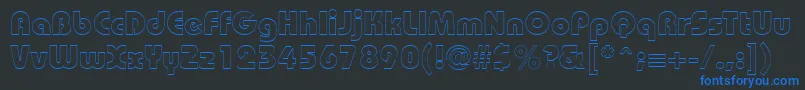 BordeauxblackoutlineRegular Font – Blue Fonts on Black Background