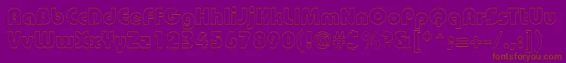 BordeauxblackoutlineRegular-Schriftart – Braune Schriften auf violettem Hintergrund