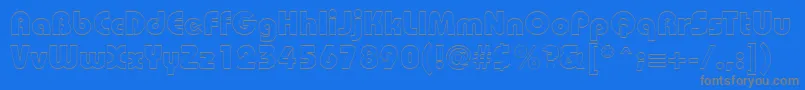 フォントBordeauxblackoutlineRegular – 青い背景に灰色の文字