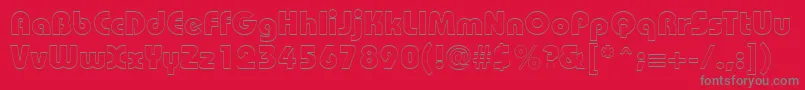 BordeauxblackoutlineRegular-Schriftart – Graue Schriften auf rotem Hintergrund