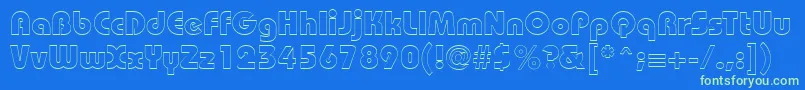 BordeauxblackoutlineRegular Font – Green Fonts on Blue Background