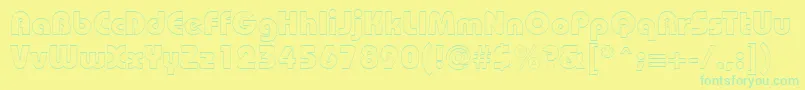 Fonte BordeauxblackoutlineRegular – fontes verdes em um fundo amarelo