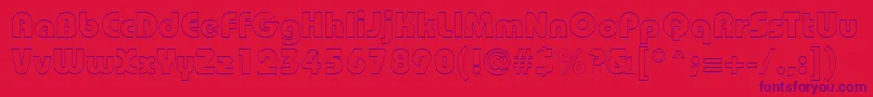 BordeauxblackoutlineRegular-Schriftart – Violette Schriften auf rotem Hintergrund