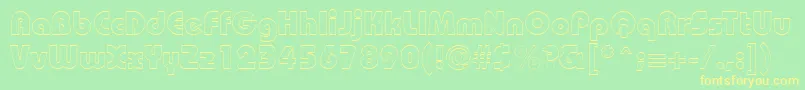 BordeauxblackoutlineRegular Font – Yellow Fonts on Green Background