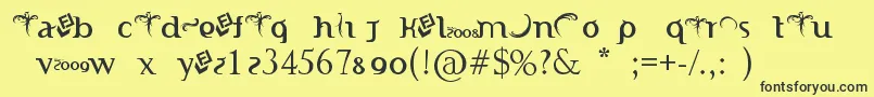 IndonesianaTruetypefontPoweredByFizzLabz Font – Black Fonts on Yellow Background