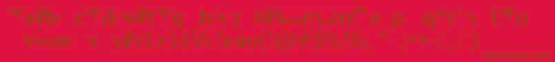IndonesianaTruetypefontPoweredByFizzLabz Font – Brown Fonts on Red Background
