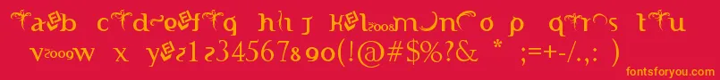 IndonesianaTruetypefontPoweredByFizzLabz Font – Orange Fonts on Red Background