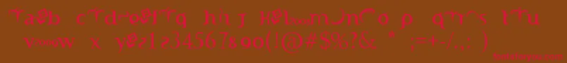 IndonesianaTruetypefontPoweredByFizzLabz Font – Red Fonts on Brown Background