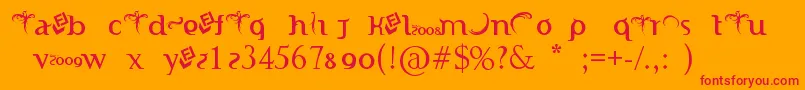Шрифт IndonesianaTruetypefontPoweredByFizzLabz – красные шрифты на оранжевом фоне