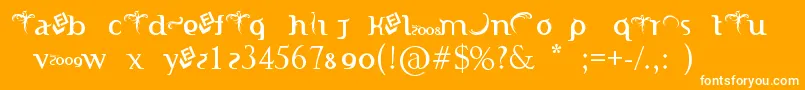 Шрифт IndonesianaTruetypefontPoweredByFizzLabz – белые шрифты на оранжевом фоне