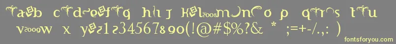 IndonesianaTruetypefontPoweredByFizzLabz Font – Yellow Fonts on Gray Background