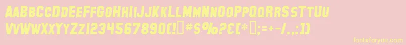 SfCollegiateSolidItalic Font – Yellow Fonts on Pink Background