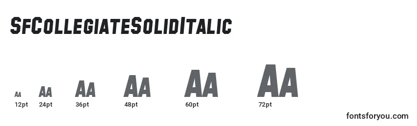 Размеры шрифта SfCollegiateSolidItalic