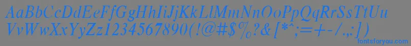 RespectNarrowItalic.001.001 Font – Blue Fonts on Gray Background