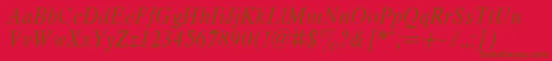 RespectNarrowItalic.001.001 Font – Brown Fonts on Red Background