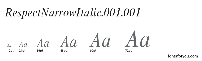 Größen der Schriftart RespectNarrowItalic.001.001