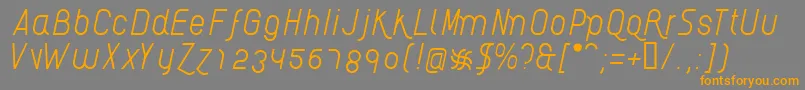 フォントAikelsoLi – オレンジの文字は灰色の背景にあります。