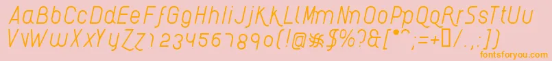 AikelsoLi-Schriftart – Orangefarbene Schriften auf rosa Hintergrund